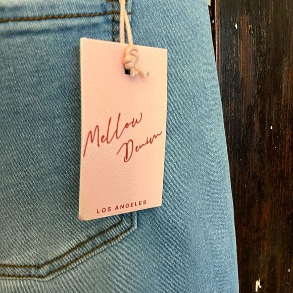 Women’s NWT Mellow Denim Los Angeles size 18 raw hem high rise skinny jeans. - Picture 2 of 11